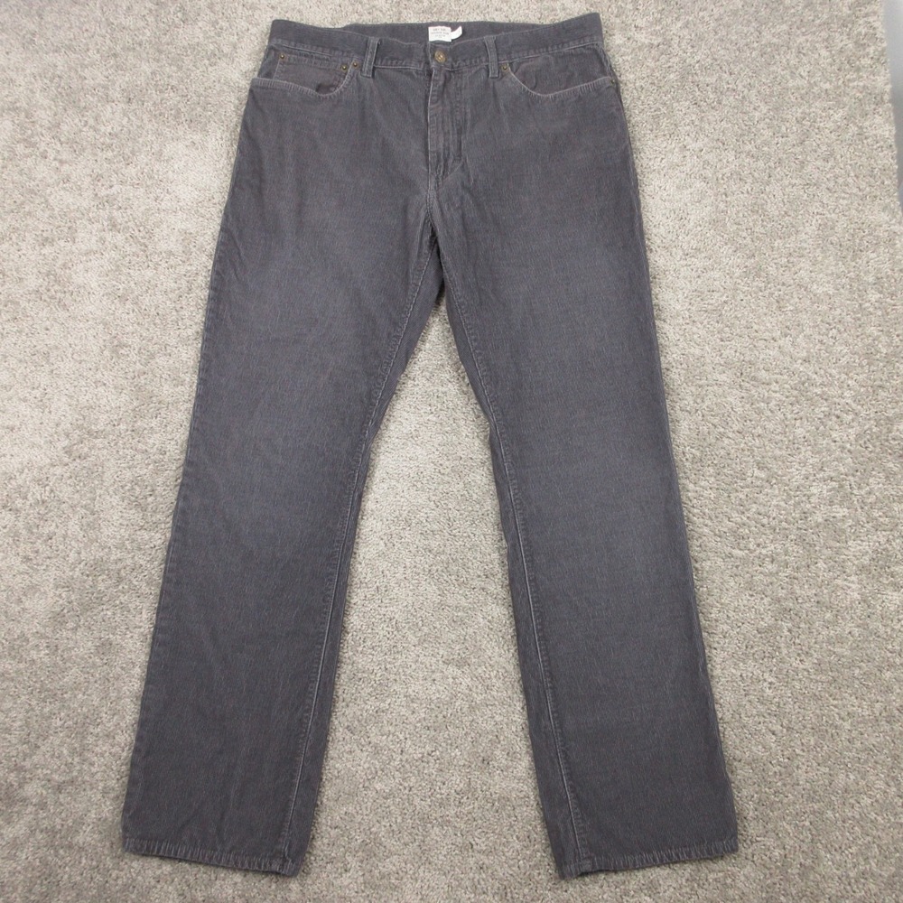 J Crew Pants Mens 35x32 Gray Vintage Slim Corduroy 5 Pocket Chinos Cotton Preppy
